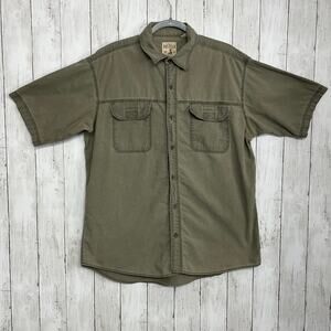 Red Head Brand Short Sleeve Pockets Cotton Casual Cabincore Button Down Shirt